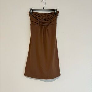 Susana Monaco Ruched Strapless‎ Tube Dress Brown Size XS